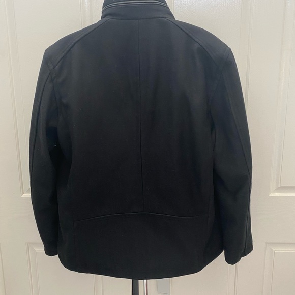 NEW wTag-COLE HAAN Black Wool Blend Jacket/Coat XL - Picture 2 of 3